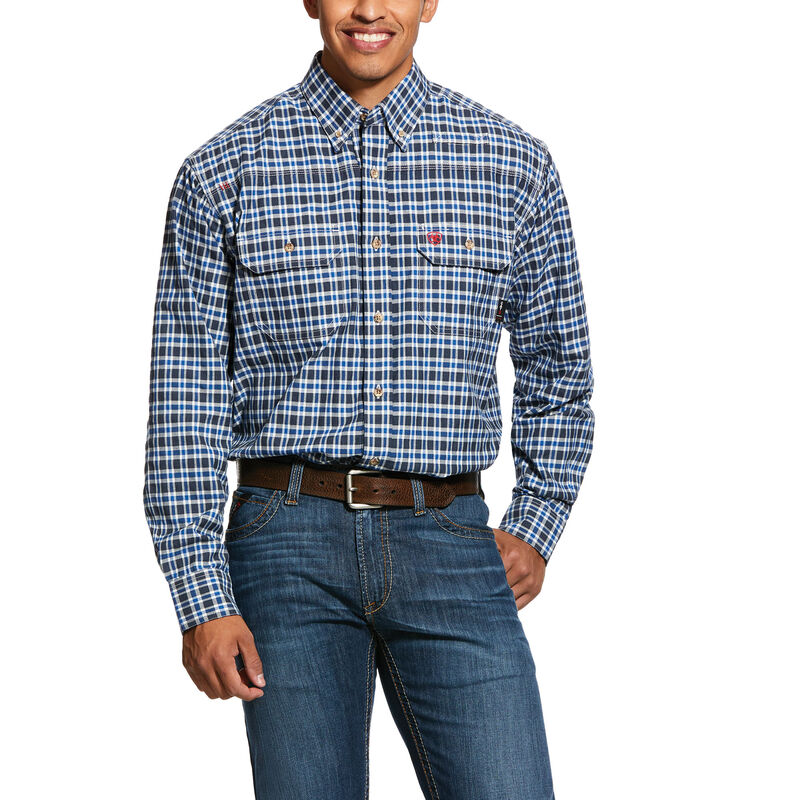 Ariat Hemden Herren - Fr Plaid Featherlight Work Blau/Schwarz ( LSOPV-0867 )